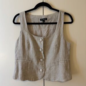 J. Crew Tan Cream Sleeveless Crop Tank Top